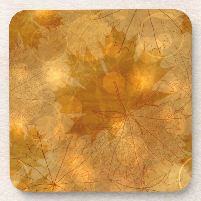 Autumn pattern beverage coaster (Front)