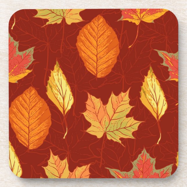 Autumn pattern beverage coaster (Front)