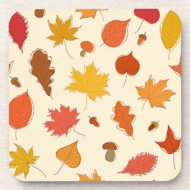 Autumn pattern beverage coaster (Front)
