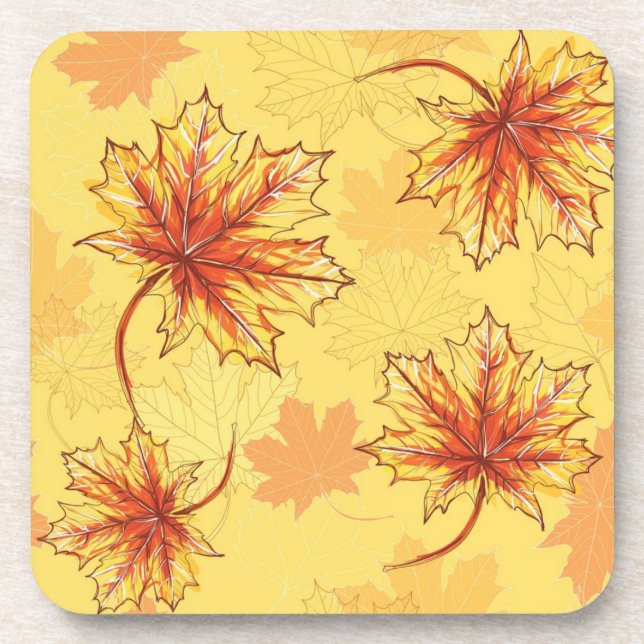 Autumn pattern beverage coaster (Front)