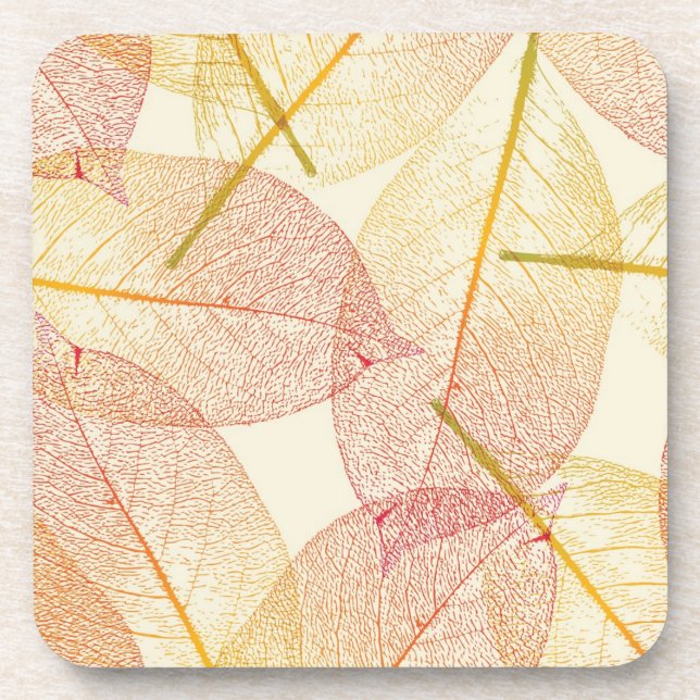 Autumn pattern beverage coaster (Front)