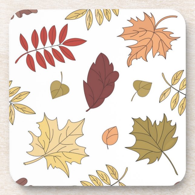 Autumn pattern beverage coaster (Front)
