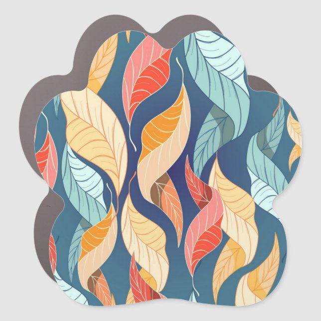 Autumn pattern car magnet (Front)