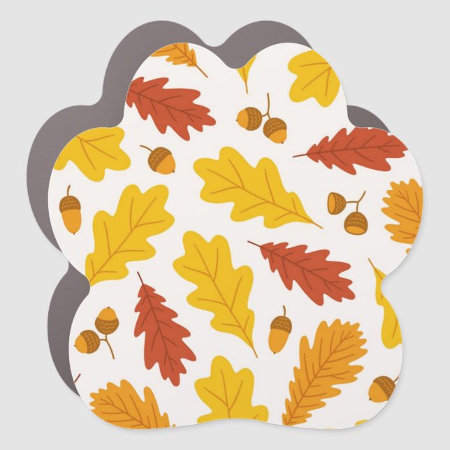 Autumn pattern car magnet (Front)