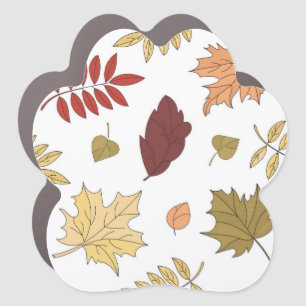 Autumn pattern car magnet
