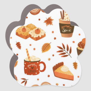 Autumn pattern car magnet