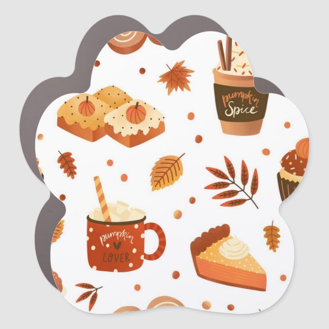 Autumn pattern car magnet (Front)