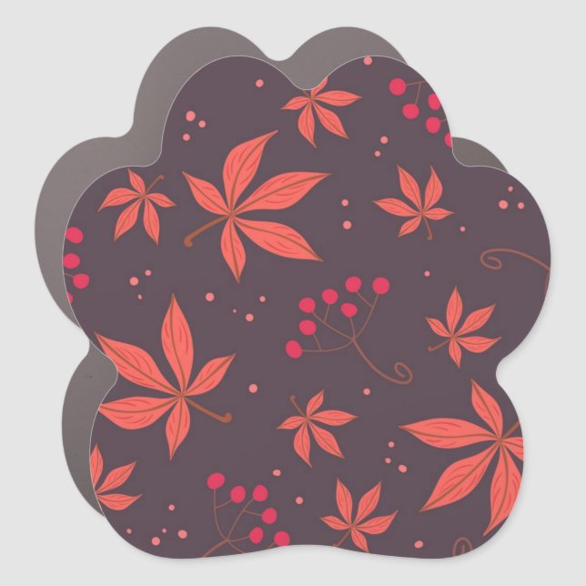Autumn pattern car magnet (Front)