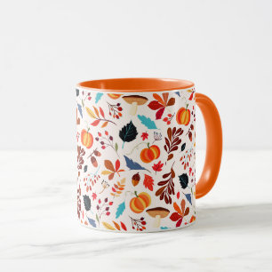 Autumn Pattern Coffee Mugs Fall Leaves