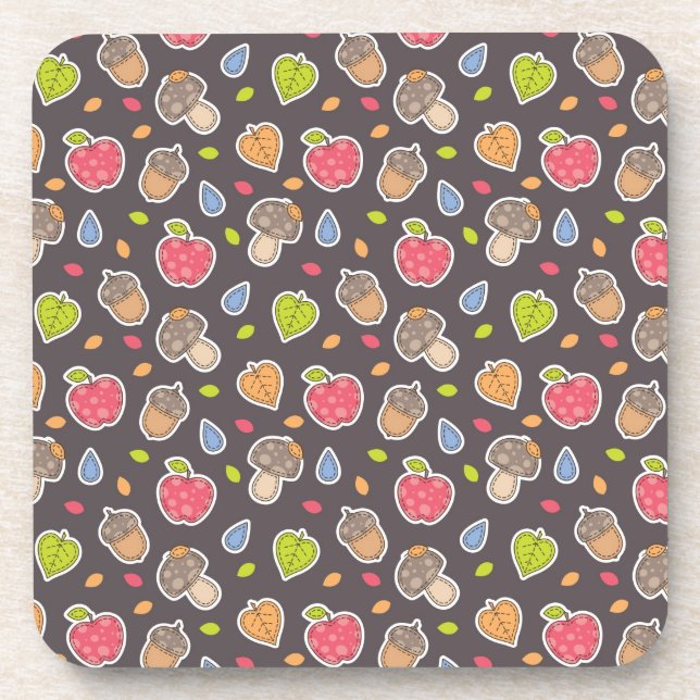 autumn pattern drink coaster (Front)