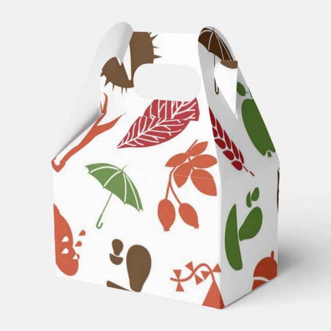 Autumn pattern favor boxes (Front Side)