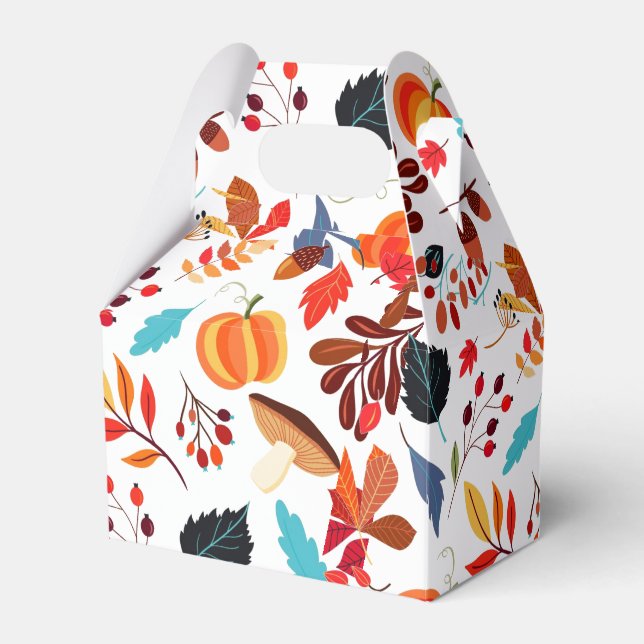 Autumn Pattern Favor Boxes (Front Side)