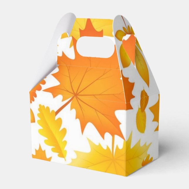 Autumn pattern favor boxes (Front Side)
