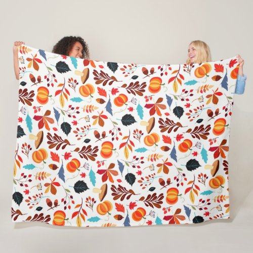 Autumn Pattern Fleece Blanket