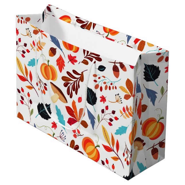 Autumn Pattern Gift Bag (Front Angled)