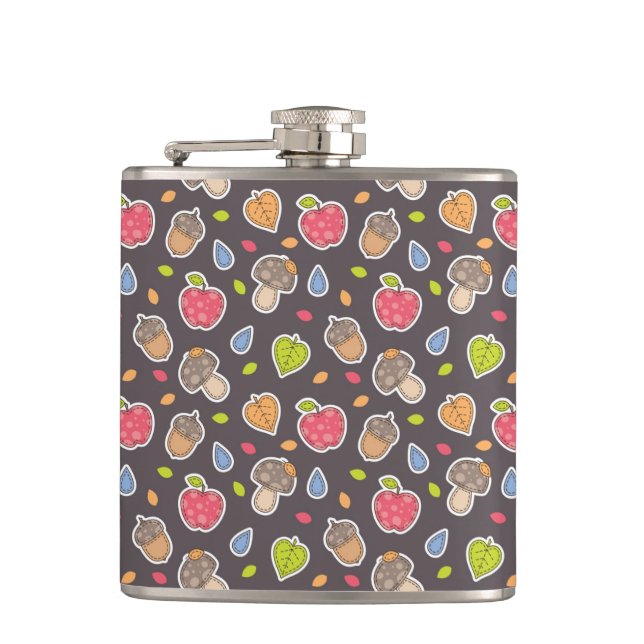 autumn pattern hip flask (Front)