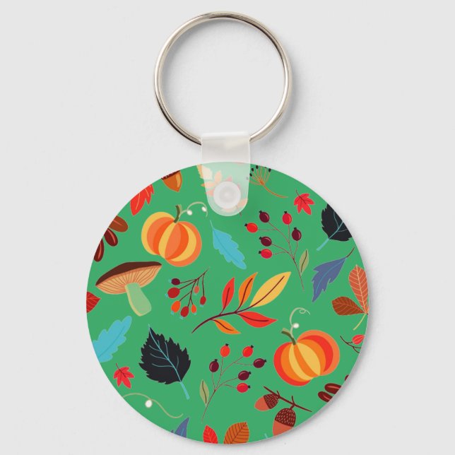 Autumn Pattern Keychain - Choose Your Color (Front)