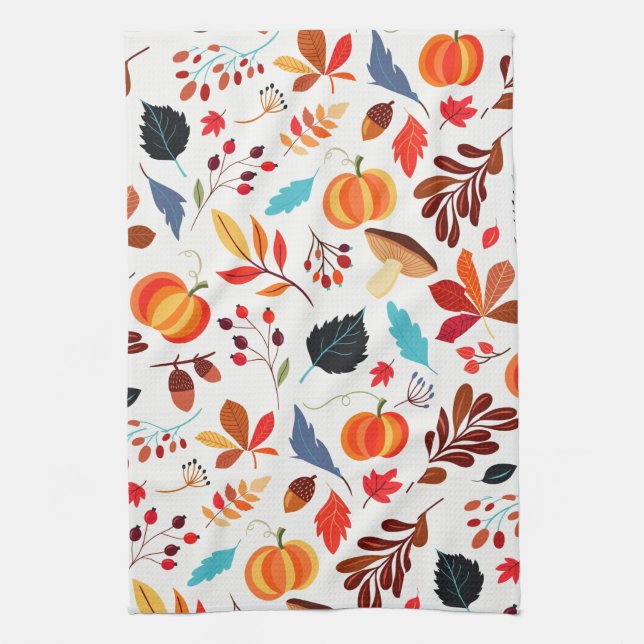 Autumn Pattern Kitchen Towel (Vertical)