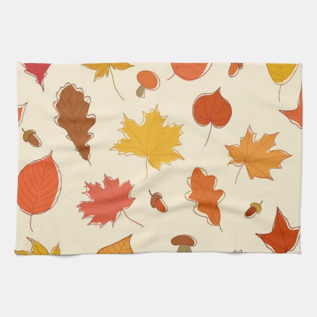 Autumn pattern kitchen towel (Horizontal)