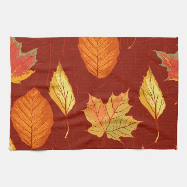 Autumn pattern kitchen towel (Horizontal)