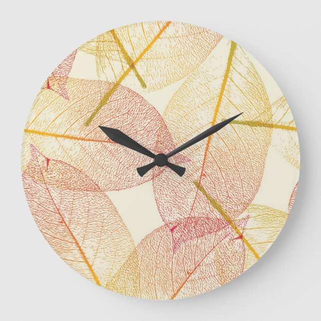 Autumn pattern large clock (Front)