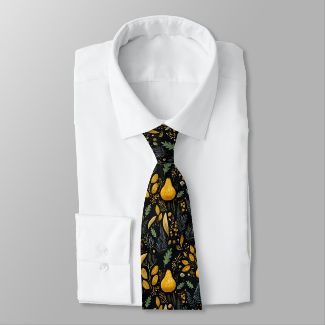 Autumn Pattern Neck Tie (Tied)