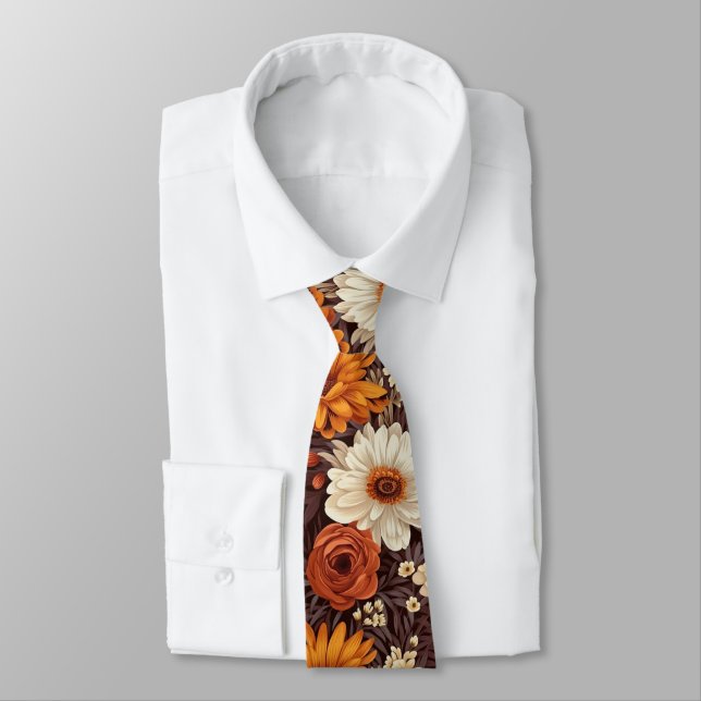 Autumn pattern neck tie (Tied)