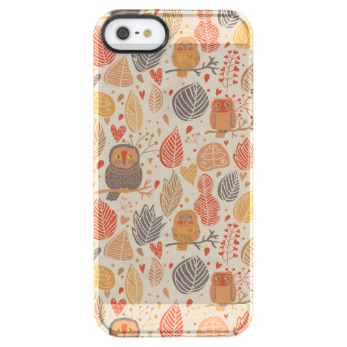 Autumn pattern Owls in the forest Clear iPhone SE55s Case