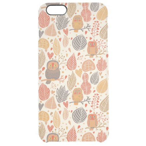 Autumn pattern Owls in the forest Clear iPhone 6 Plus Case