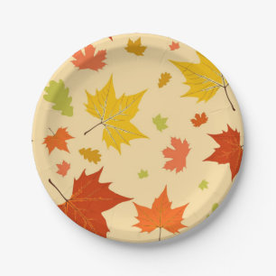 Autumn pattern paper plates