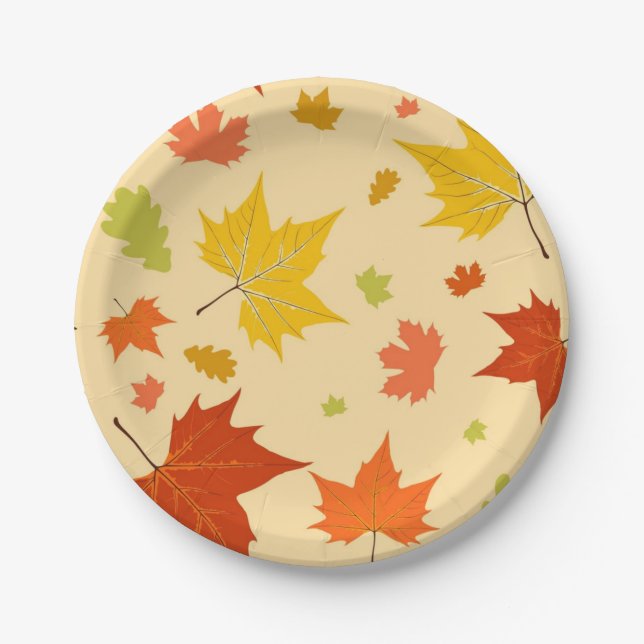 Autumn pattern paper plates (Front)