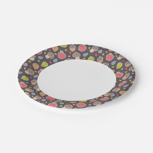 autumn pattern paper plates (Angled)