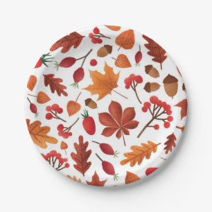 Autumn pattern paper plates