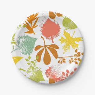 Autumn pattern paper plates