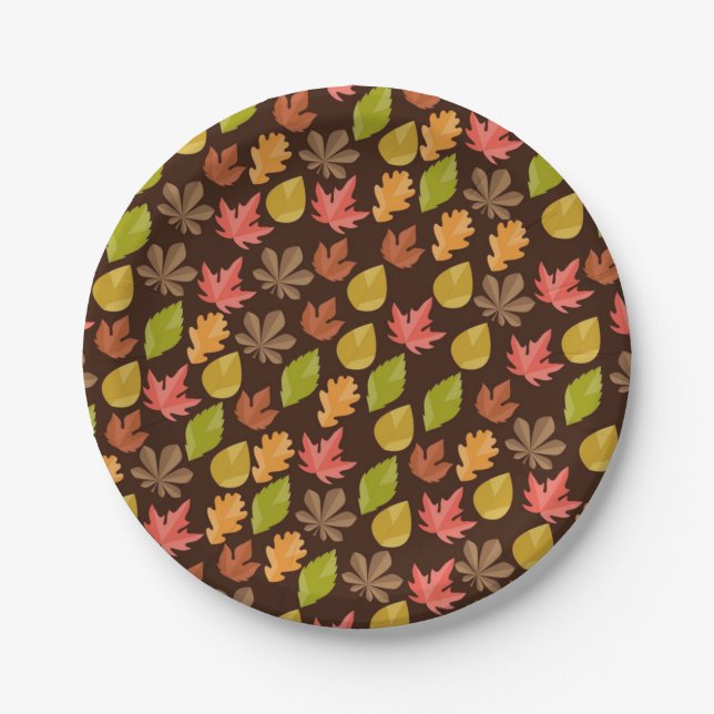 Autumn pattern paper plates (Front)