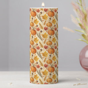 Autumn Pattern Pillar Candle