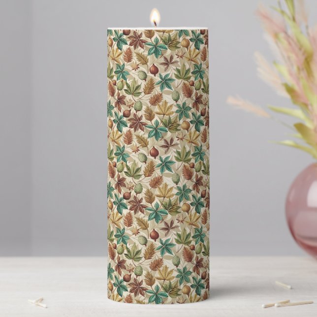 Autumn Pattern Pillar Candle (In Situ)