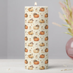 Autumn Pattern Pillar Candle