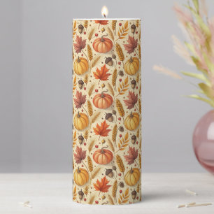 Autumn Pattern Pillar Candle