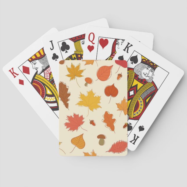 Autumn pattern poker cards (Back)