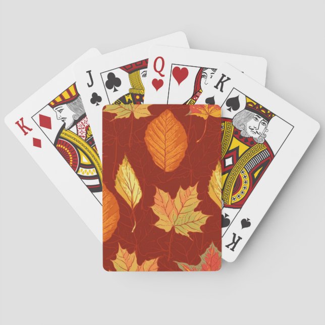 Autumn pattern poker cards (Back)