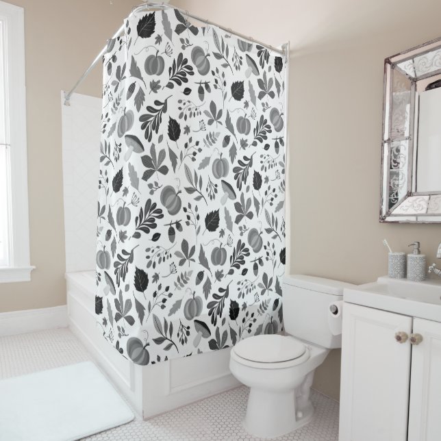 Autumn Pattern Shower Curtain (In Situ)