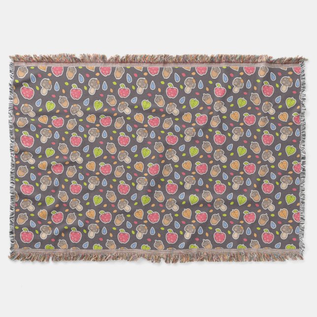 autumn pattern throw blanket (Front)