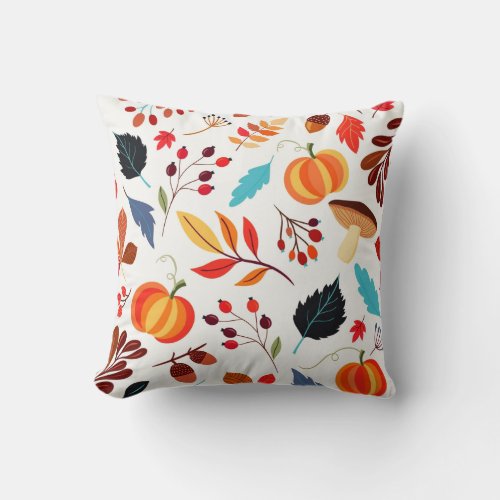 Autumn Pattern Throw Pillow