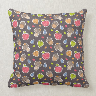 autumn pattern throw pillow