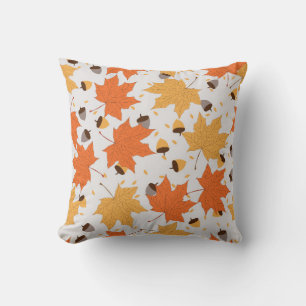 autumn pattern vintage seamless pattern throw pillow