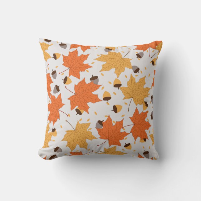 autumn pattern vintage seamless pattern throw pillow (Front)