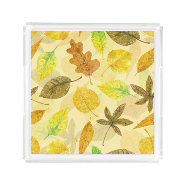 Autumn pattern watercolor 2 acrylic tray (Front)