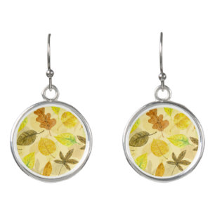 Autumn pattern watercolor 2 earrings