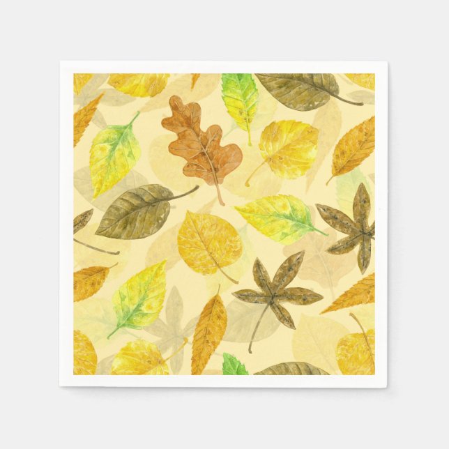Autumn pattern watercolor 2 napkins (Front)
